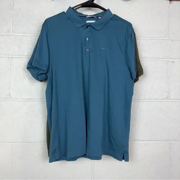 Calvin Klein set of 3 the liquid touch mens short sleeve polo shirts L - Picture 4 of 7